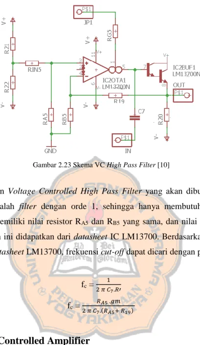 Gambar 2.23 Skema VC High Pass Filter [10] 