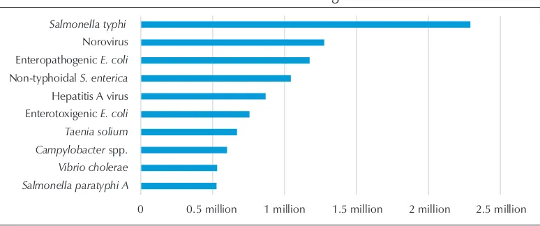 Figure 5: Top 10 causes of DALYs due to foodborne illnesses in the WHO South-East Asia Region