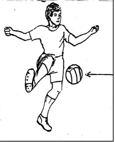 Gambar 5. Mengontrol bola dengan punggung kaki 