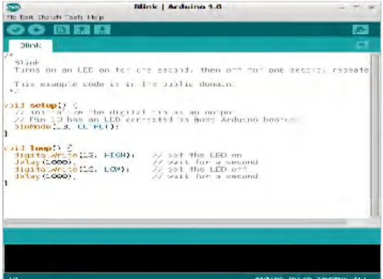 Gambar 2.3 Tampilan IDE Arduino  2.4  Sensor MQ 7[7] 