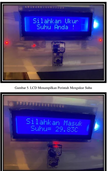 Gambar 5. LCD Menampilkan Perintah Mengukur Suhu 