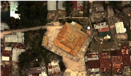Gambar 7. Objek siku atap tertinggi masjid (tinggi bangunan ± 8 m) 