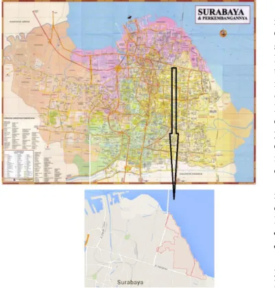 Gambar 1. Lokasi Penelitian (Sumber : Badan Perencanaan Pembangnan Kota  Surabaya 2004) 