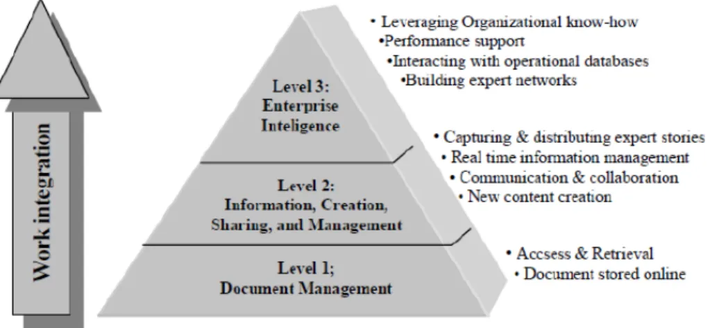 Gambar 2.4 The Knowledge Management Pyramid (Rossenberg,  MJ., 2007) 