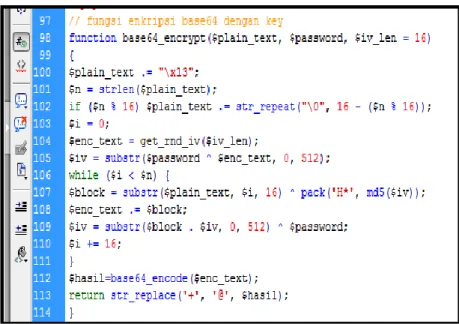Gambar 4.1 : Coding Fungsi Enkripsi Base64 