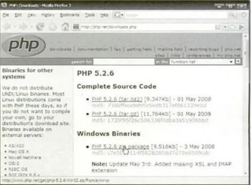 Gambar II.13. Halaman PHP  (Sumber : Ali Zaki;2008;32)  II.10.1. Instalasi Server Environment 