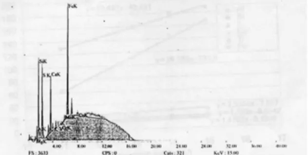 Gambar 1. Spektrum   flouresensi   sinar-x   dari  sampel pasir besi Purworejo