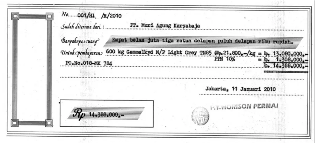 Gambar  3.8  Kuitansi Sistem Yang Berjalan 