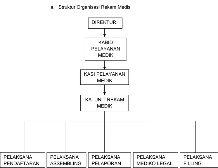 Gambar 4.1 Struktur Organisasi Rekam Medis DIREKTUR KABID PELAYANAN MEDIK KASI PELAYANAN MEDIK 