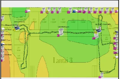 Gambar 4. Hasil Ekahau Heatmapper lantai 3 