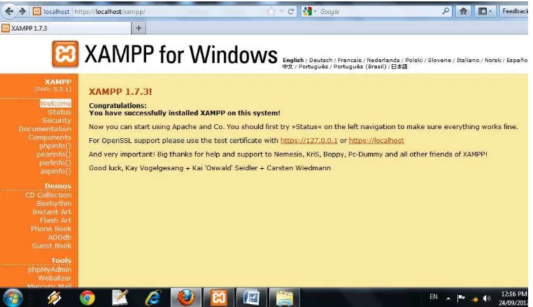 Gambar 3.4 Tampilan XAMPP Server 