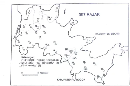Gambar 3 Peta Bajak di Perbatasan Bogor-Bekasi.