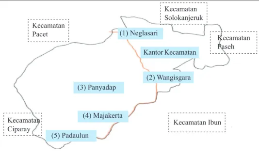 Gambar 1. Peta Kecamatan Majalaya, Kabupaten Bandung(4) Majakerta
