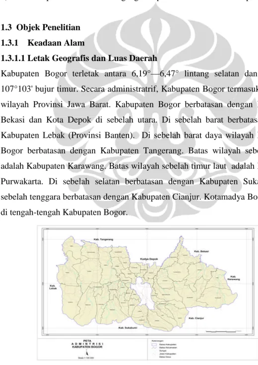 Gambar 1.1 Peta Administrasi Kabupaten Bogor