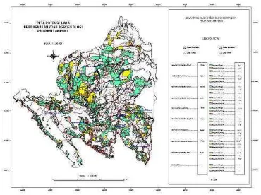 Gambar 13 : Peta Potensi Lada berdasarkan zona agroekologi Propinsi 