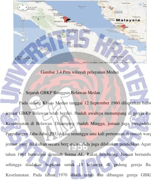 Gambar 3.4 Peta wilayah pelayanan Medan 