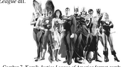 Gambar 7. Komik Justice League of America format gambar realis 