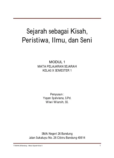 Sejarah Sebagai Kisah, Peristiwa, Ilmu, Dan Seni