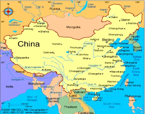 Gambar 2.1 Peta Wilayah China 