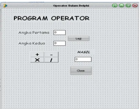 Gambar 2.2 Design Form Operator Dalam Delphi 