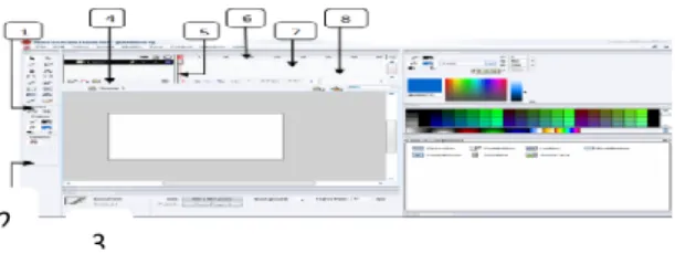 Gambar 2.15 Area Kerja Macromedia Flash  Keterangan:  