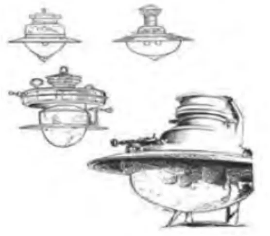 Gambar  3. Lampu besar pada purse seine  g)  Rangka besi (dudukan) lampu besar 