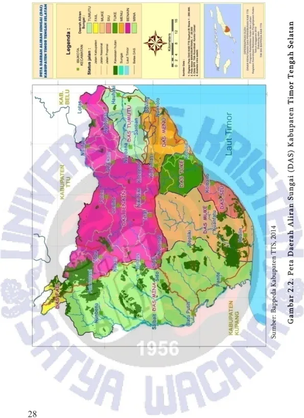 Gambar 2.4. Peta Daerah Aliran Sungai (DAS) Kabupaten Timor Tengah Selatan Sumber : Bappeda Kab