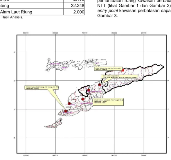 Gambar 1. Peta Struktur Ruang Kawasan Perbatasan Antarnegara Provinsi NTT 