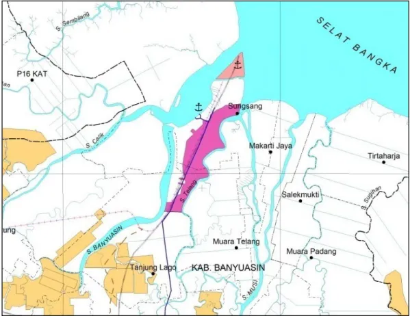Gambar 2.1  Wilayah Tanjung Api Api (warna ungu) 