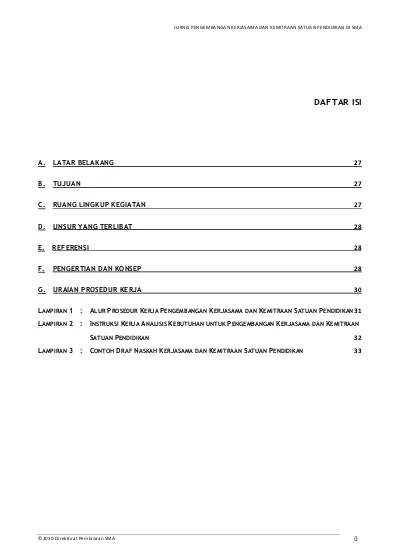 DAFTAR ISI A. LATAR BELAKANG 27 B. TUJUAN 27 C. RUANG LINGKUP KEGIATAN ...