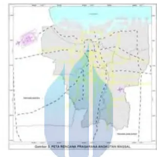 gambar 5. Peta Rencana Prasarana Angkutan Massal di DKI Jakarta  (sumber : http://jakarta.go.id diakses 20 Mei 2011) 