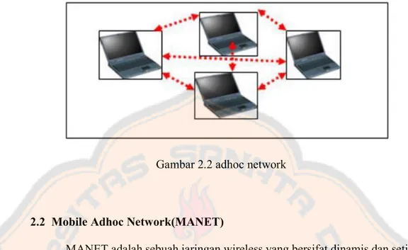 Gambar 2.2 adhoc network 