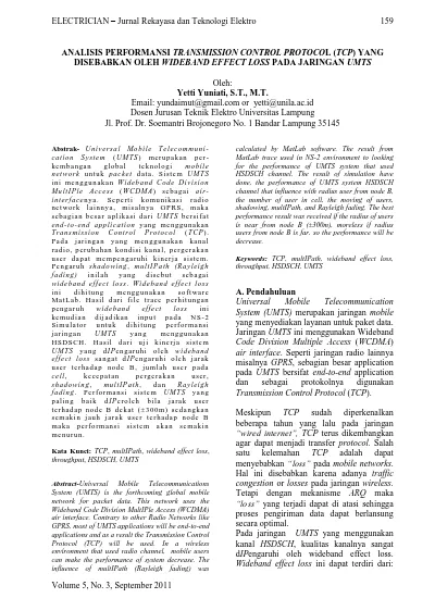 ELECTRICIAN Jurnal Rekayasa Dan Teknologi Elektro 159