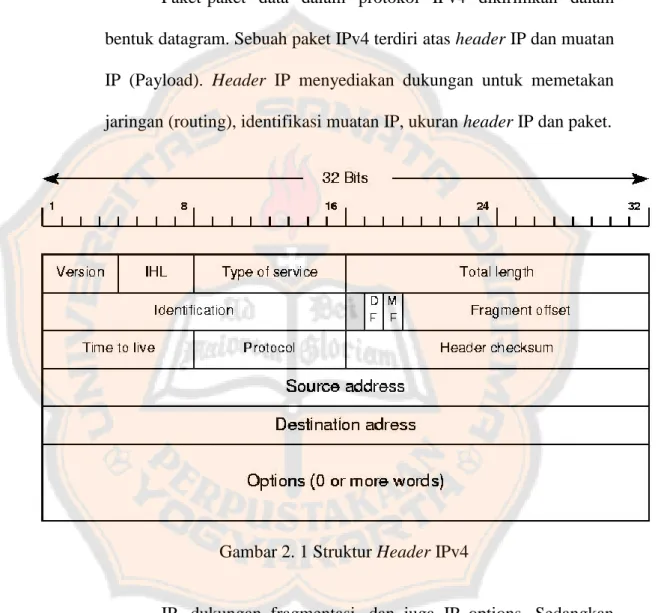 Gambar 2. 1 Struktur Header IPv4 