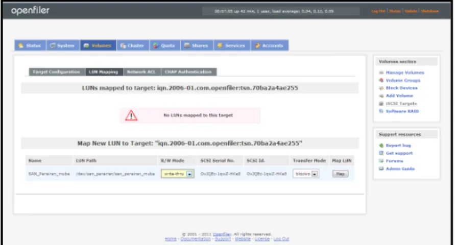 Gambar 14. Tampilan Halaman LUN Mapping
