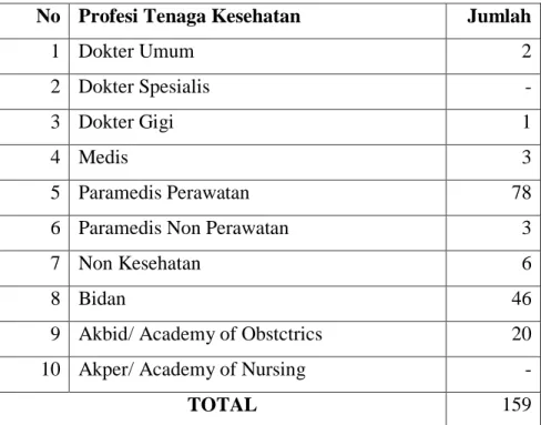 Tabel 2.6. Jumlah Tenaga Kesehatan Tarutung 