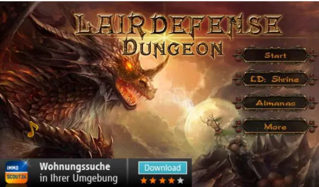 Gambar 3.17 Main menu Lair Defense Dungeon 