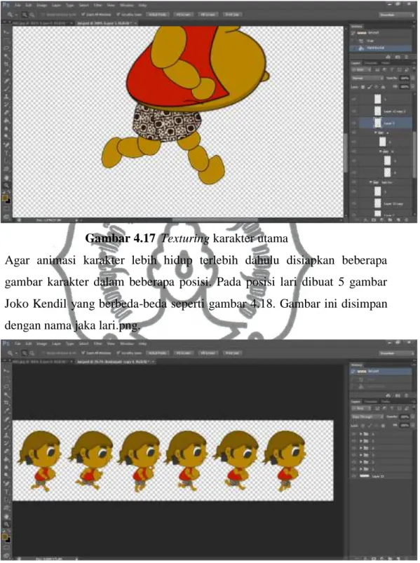 Gambar 4.17  Texturing karakter utama 