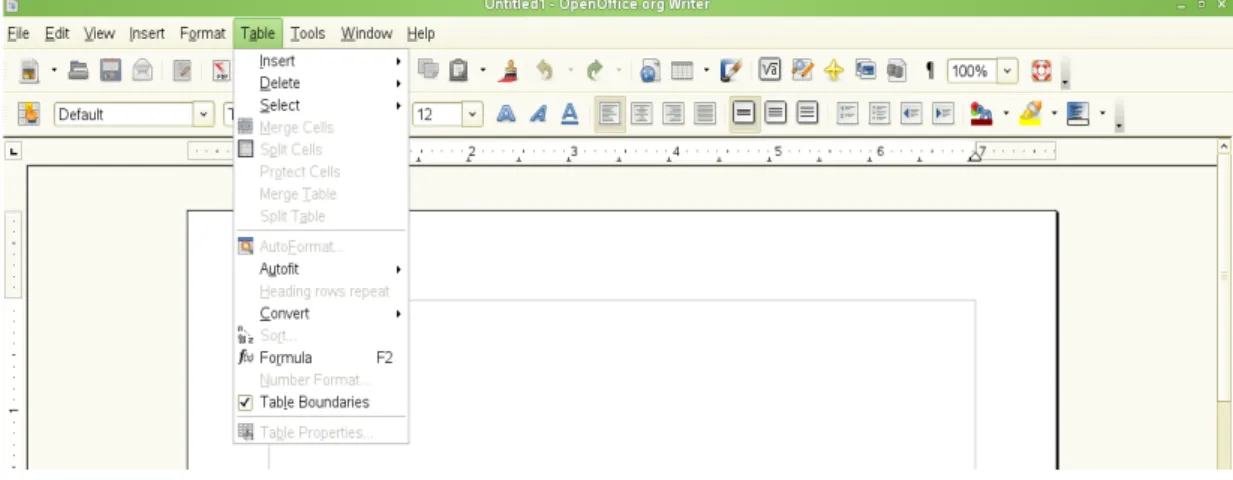 Gambar 1.8 Submenu dari menu Table