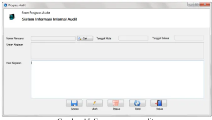 Gambar 15 Form progress audit 