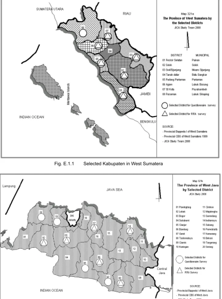 Fig. E.1.1  Selected Kabupaten in West Sumatera 