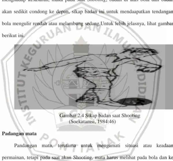 Gambar 2.4 Sikap badan saat Shooting  (Soekatamsi, 1984:46) 