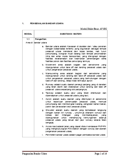 Modul Diklat Basic AVSEC