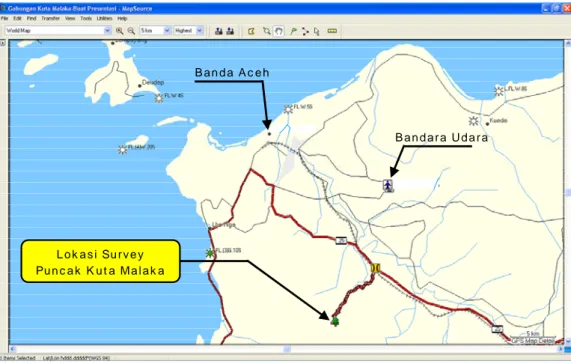 Gambar 1. Peta lokasi survey potensi Pembangkit Listrik Tenaga Mikro Hidro. 