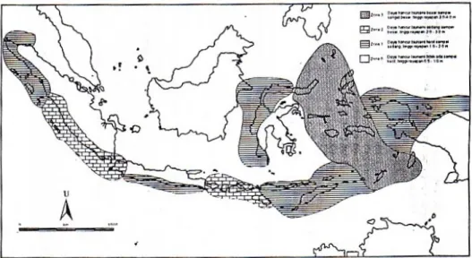 Gambar 2.5. Daerah rawan tsunami di Indonesia  (Sumber : Teknik Pantai, 1999) 