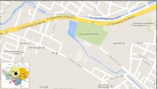 Gambar 1. Peta Lokasi Taman Balekambang Solo 