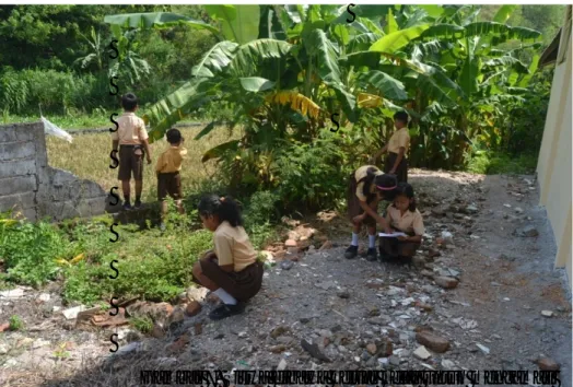 Gambar 7. Siswa dibawa keluar kelas untuk mengamati  berbagai sumber daya alam 