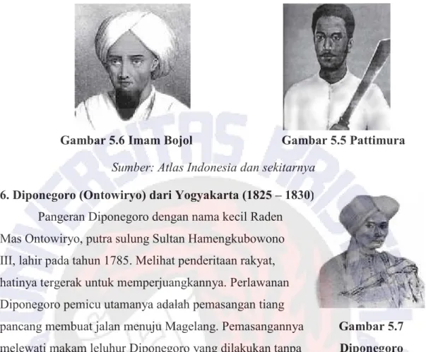 Gambar 5.6 Imam Bojol Gambar 5.5 Pattimura Sumber: Atlas Indonesia dan sekitarnya