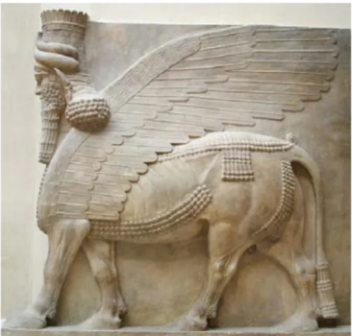 Gambar 11 Shedu atau Lamassu Gambar 12 Shedu di Pintu Gerbang  Istana Sargon II 