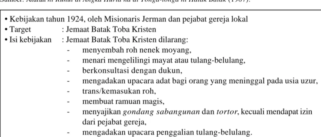Tabel 4 Kebijakan Gereja